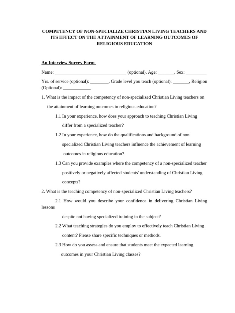 Impact of Non-Specialized Christian Teachers | PDF | Teachers | Learning