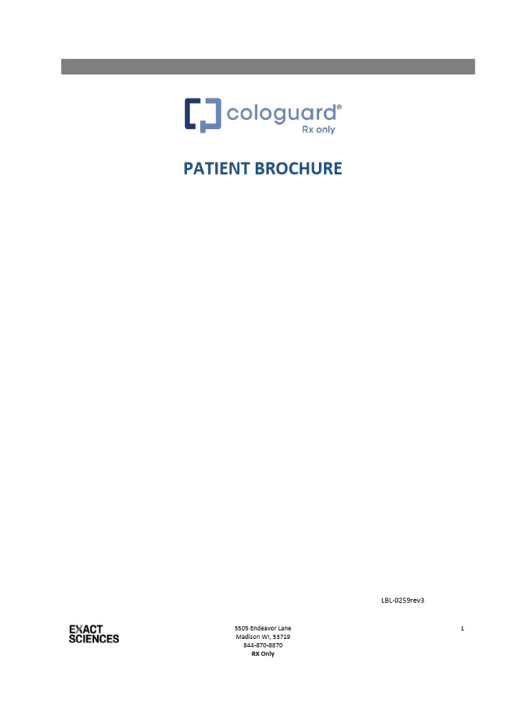 Cologuard Patient Brochure and Guidelines | PDF | Colorectal Cancer ...