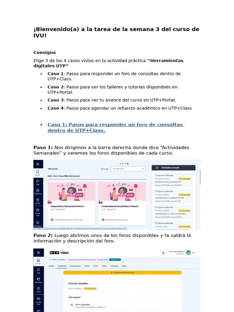Guía de Uso: UTP+Class y UTP+Portal | PDF
