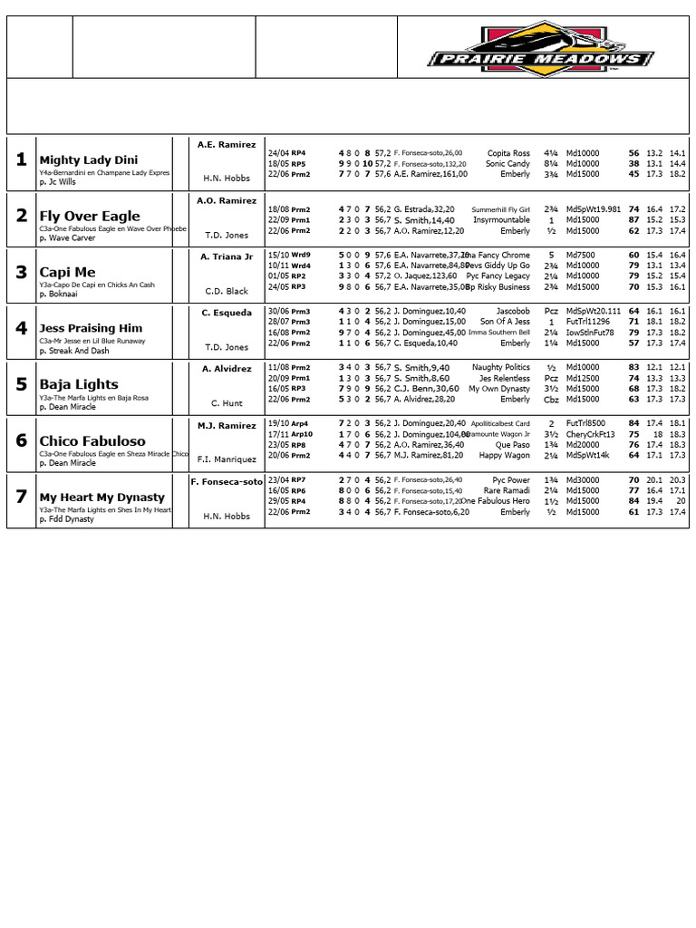 1 - Prairie Meadows Retrospecto | PDF | Horses