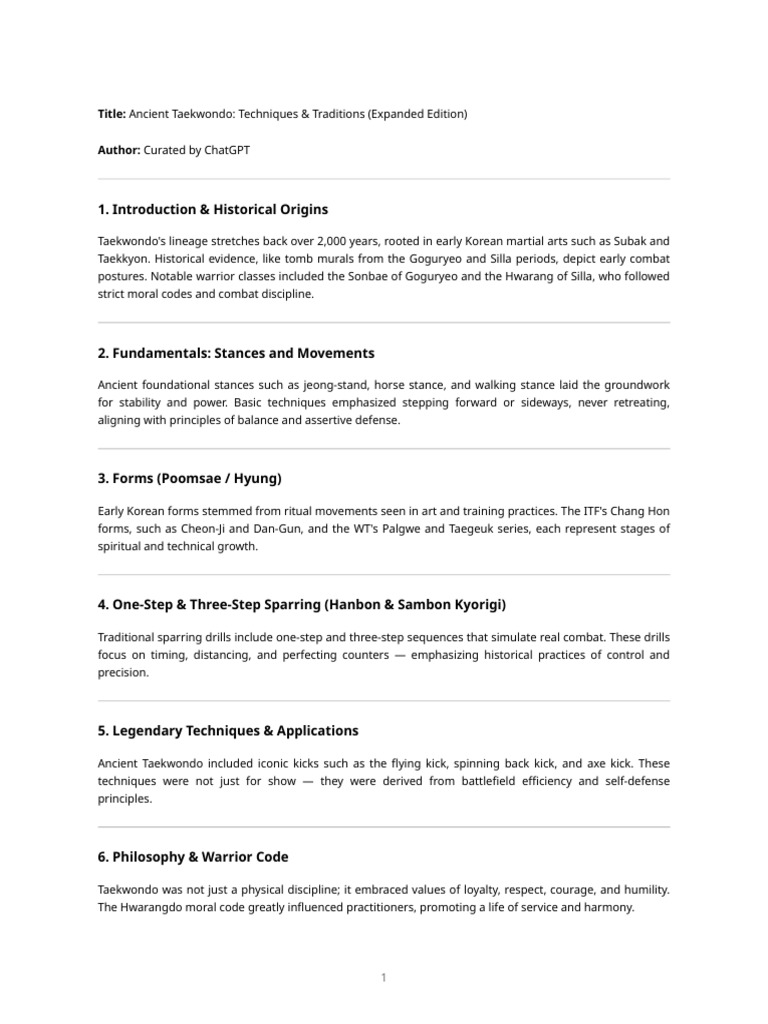 Ancient Taekwondo Expanded | PDF | Taekwondo | Chinese Martial Arts