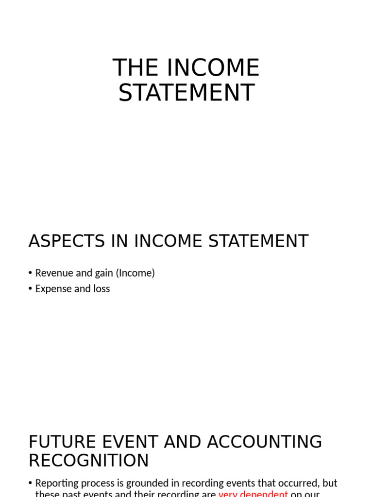 Chap 7 The Income Statement | PDF | Income Statement | Debt