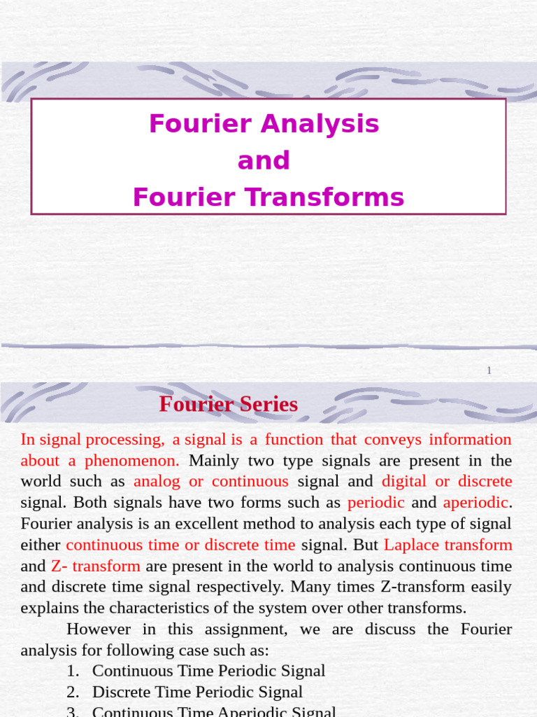 Lectures PPT2020 2021 Fourier Series FT Laplace Transform Lectures ...