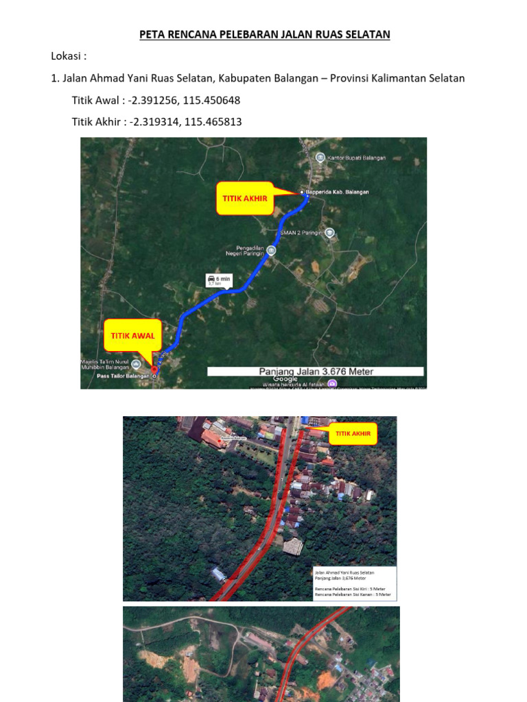 Rencana Pelebaran Jalan Ahmad Yani Balangan | PDF