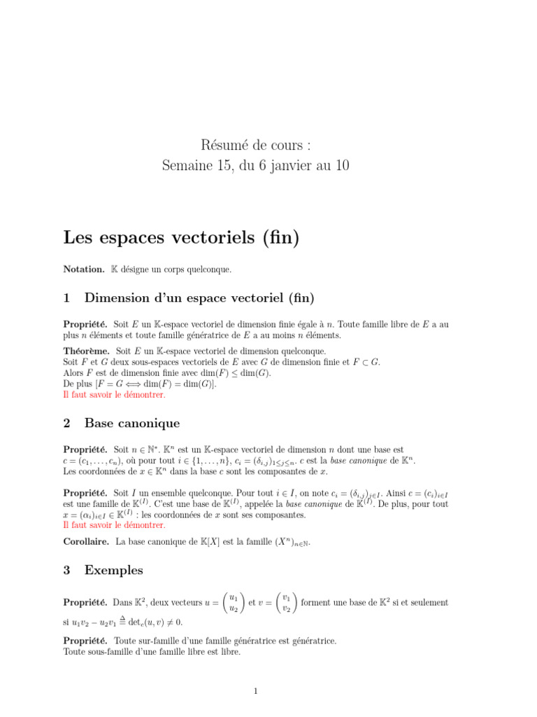 Cours sur les espaces vectoriels normés | PDF | Base (algèbre linéaire ...