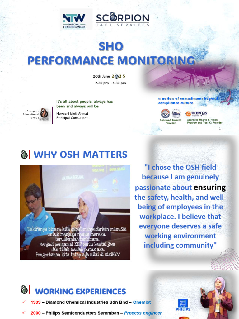 SHO Performance Monitoring in OSH | PDF | Occupational Safety And ...