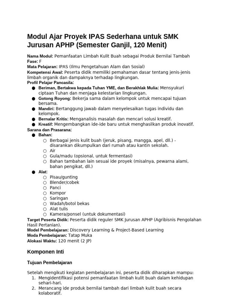 Pemanfaatan Limbah Kulit Buah di APHP | PDF