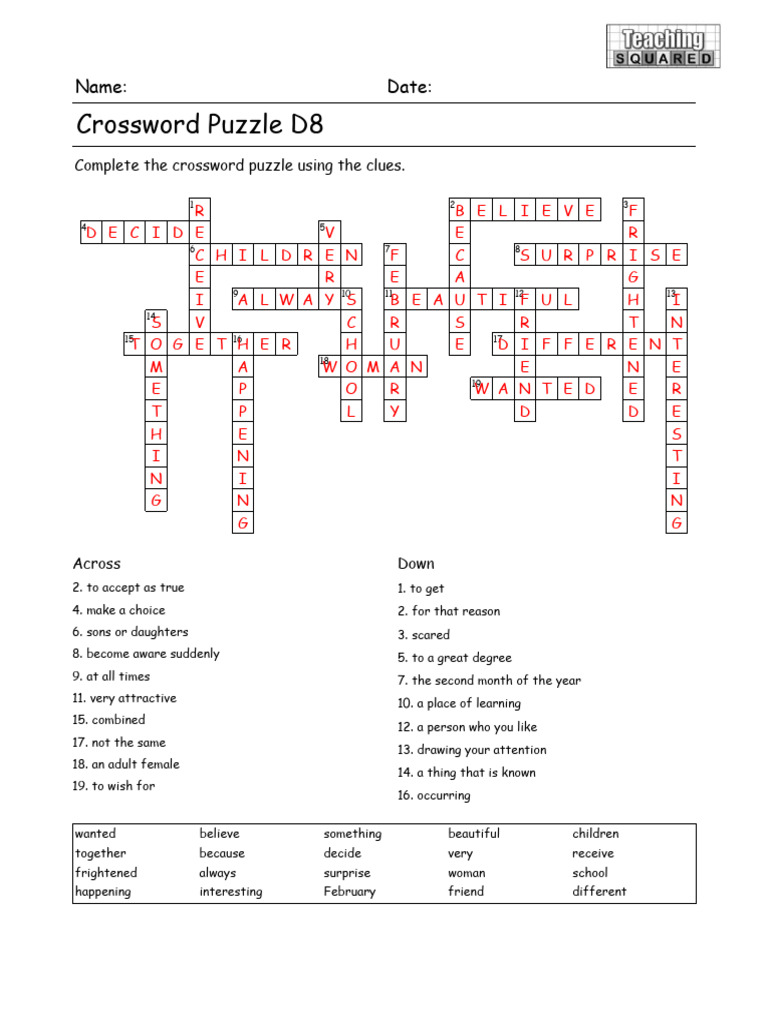 Crossword-Puzzle With Answers No 2 | PDF | Crossword | Chess Theory
