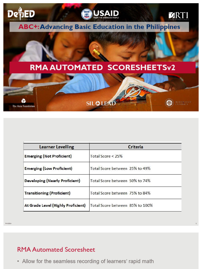 RMA Automated Scoresheet Overview | PDF