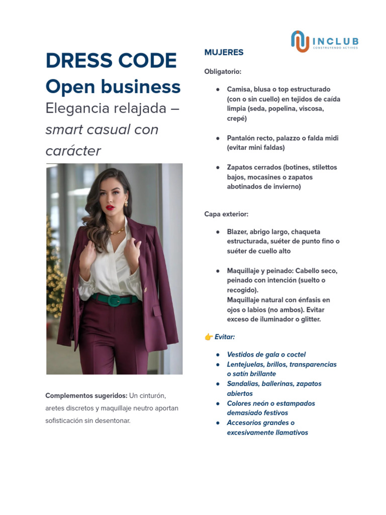Dress Code Open Bussines | PDF | Camisa | Softlines (venta minorista)