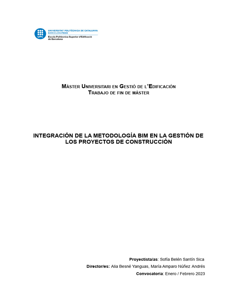 Integracion de BIM en La Gestion de Proy | PDF | Gestión de proyectos ...