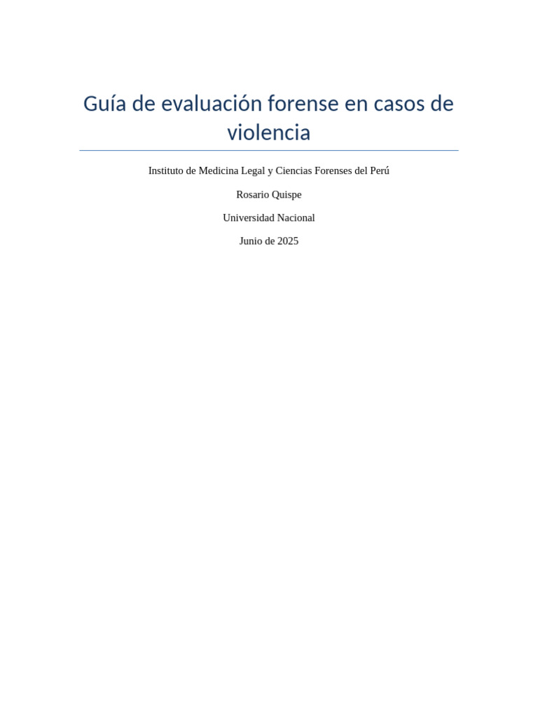 Guía Forense sobre Violencia de Género | PDF