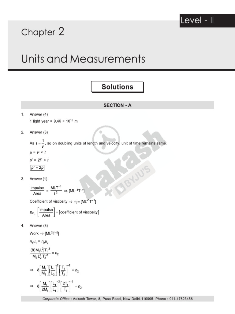 CLS MED 23 24 XI Phy Package 1 Level 2 Chapter 2 | PDF
