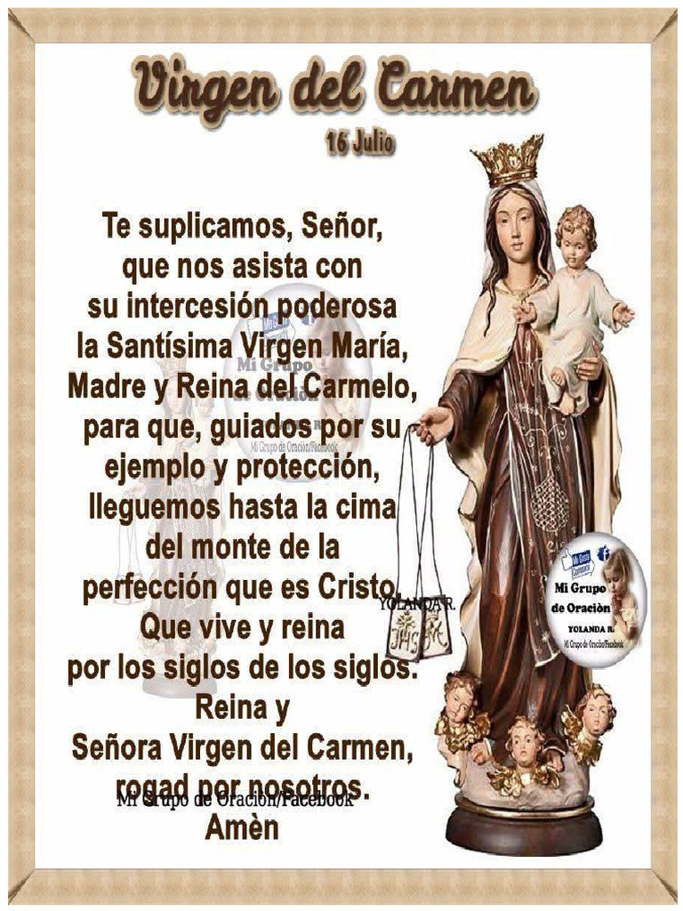 Oracion Virgen Del Carmen PDF