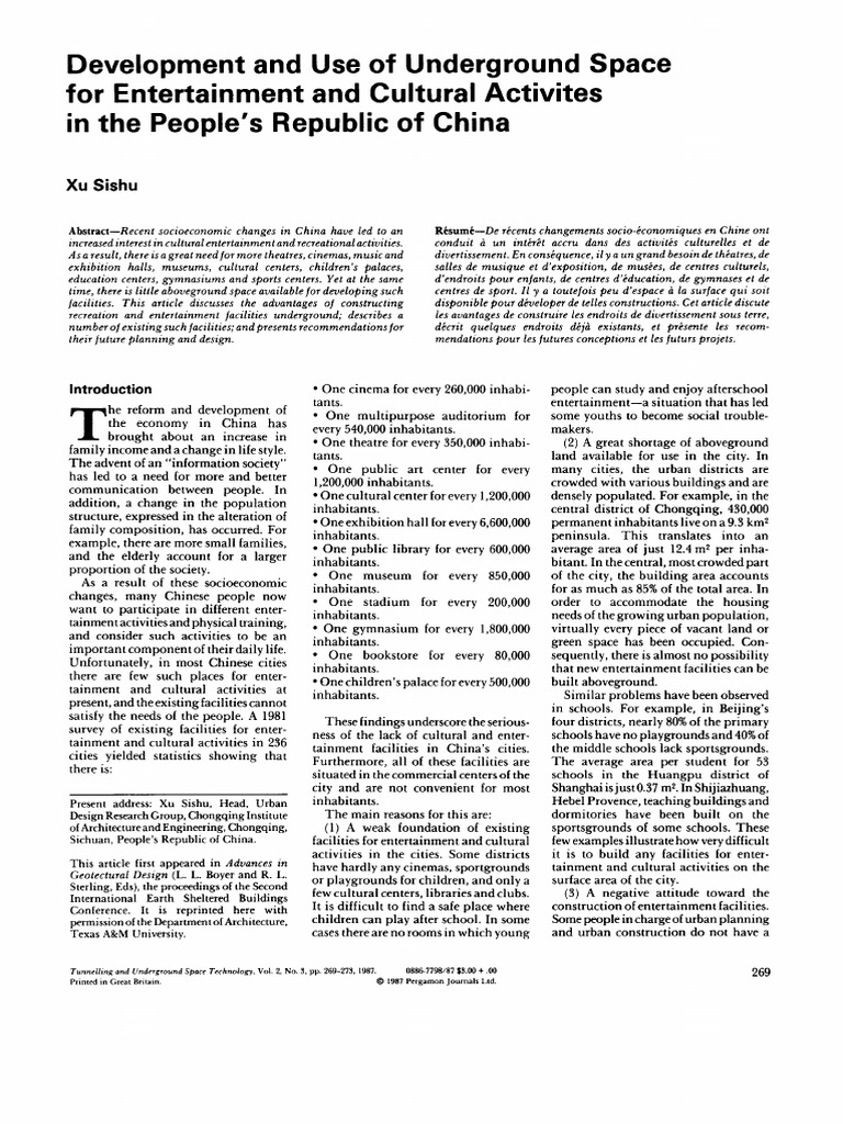 Development and Use of Underground Space | PDF | Cave
