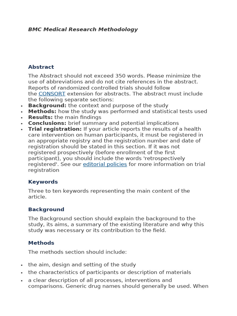 BMC Medical Research Methodology | PDF | Systematic Review | Methodology