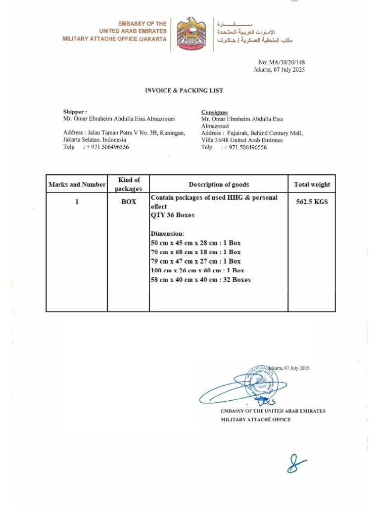 Packing List | PDF