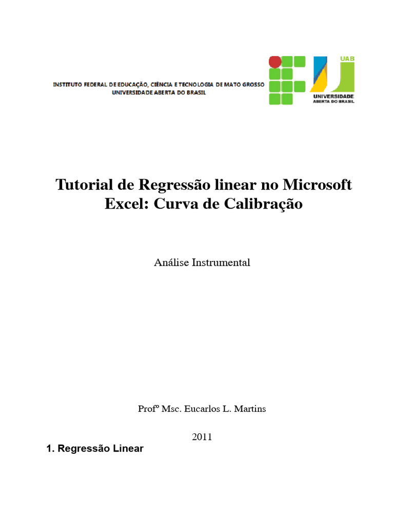 Regressão Linear no Excel: Tutorial Prático | PDF | Regressão linear