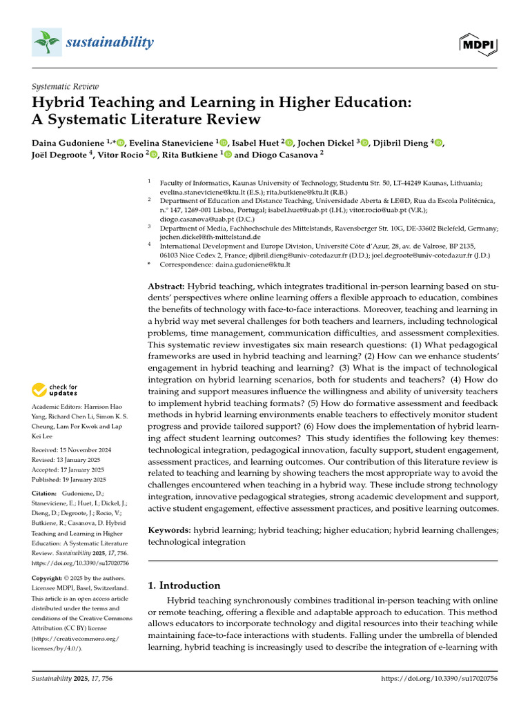 Hybrid Teaching and Learning in Higher Education A | PDF | Pedagogy ...