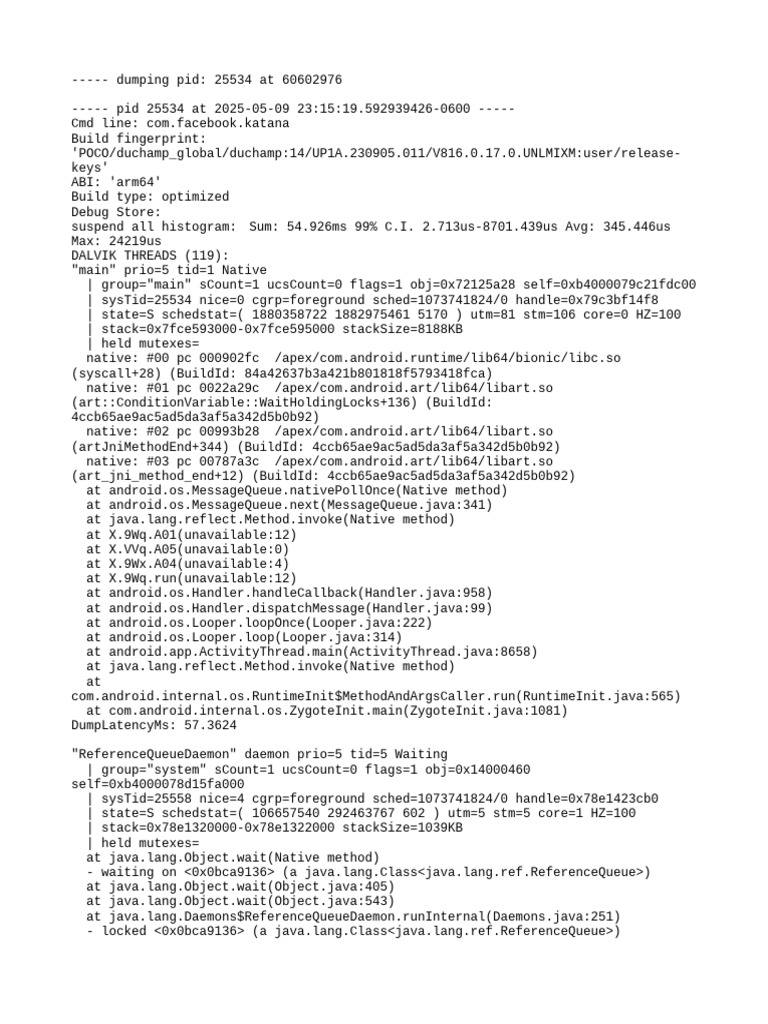 Facebook App Crash Dump Analysis | PDF | Java (Programming Language ...