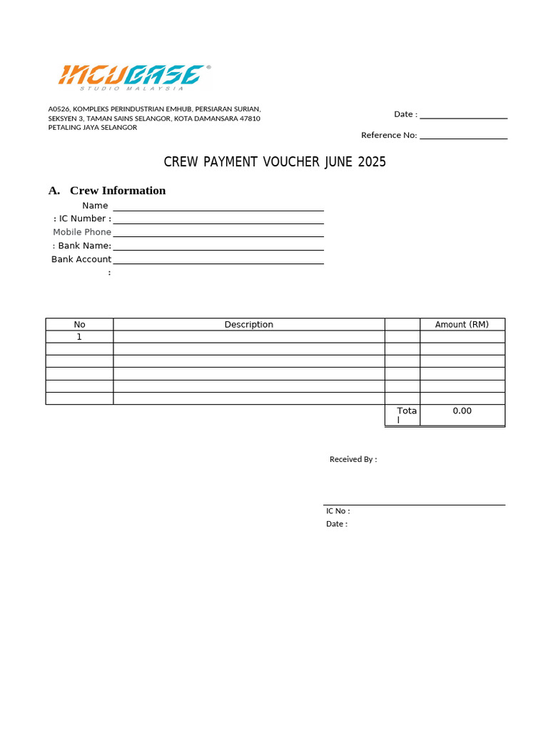 Templet Crew Payment Voucher - NAME | PDF