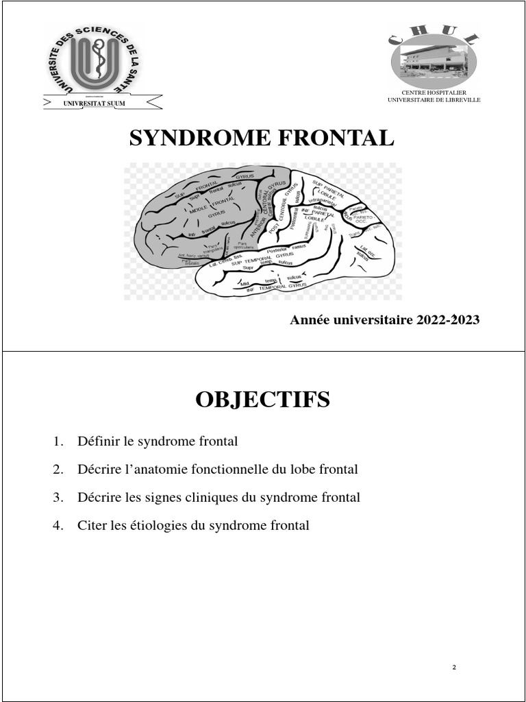 Signes cliniques du syndrome frontal | PDF | Circonvolution cérébrale ...