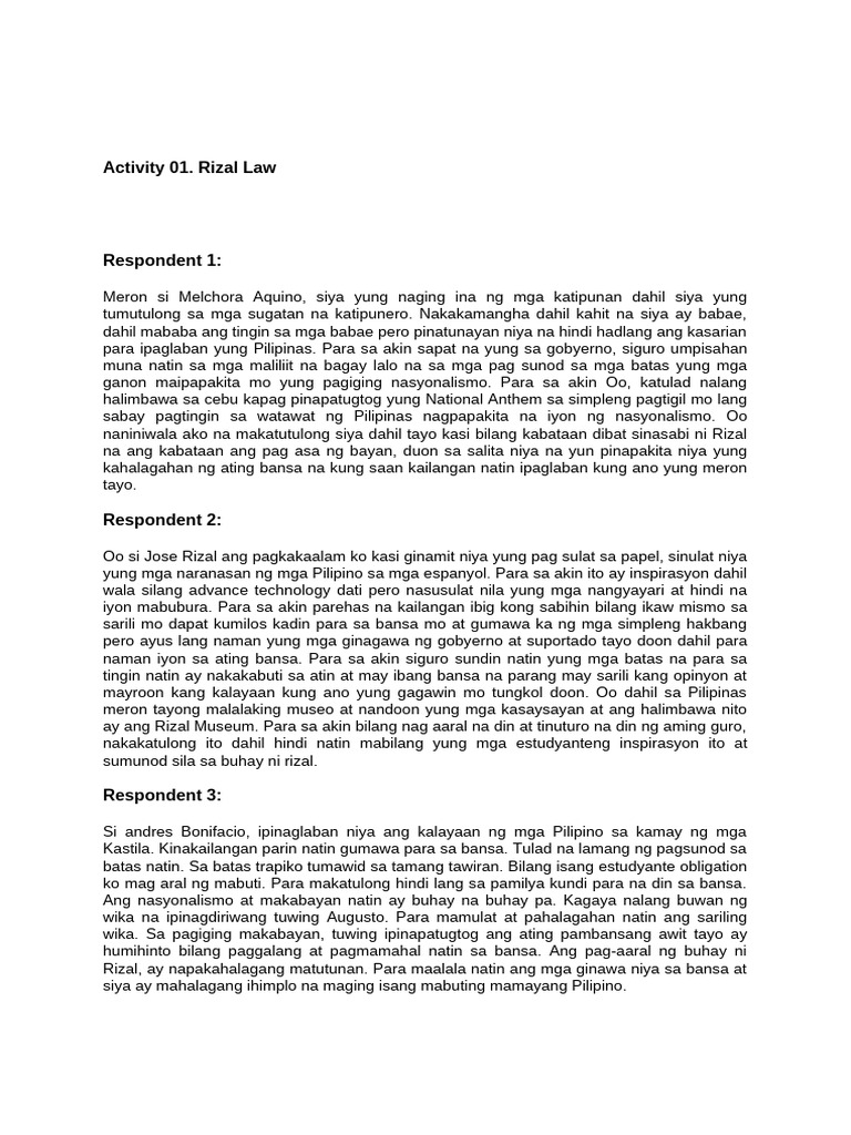 Act. 01 RIZAL LAW | PDF