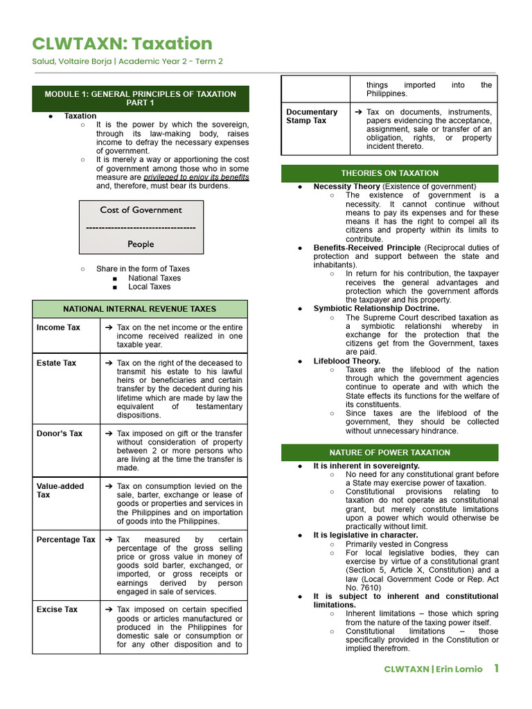 Principles and Types of Taxation | PDF | Taxes | Income Tax