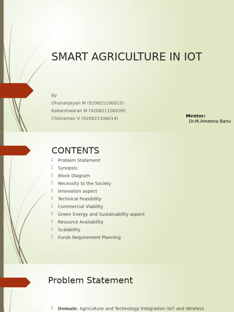 Smart Agriculture Solutions with IoT | PDF | Internet Of Things ...