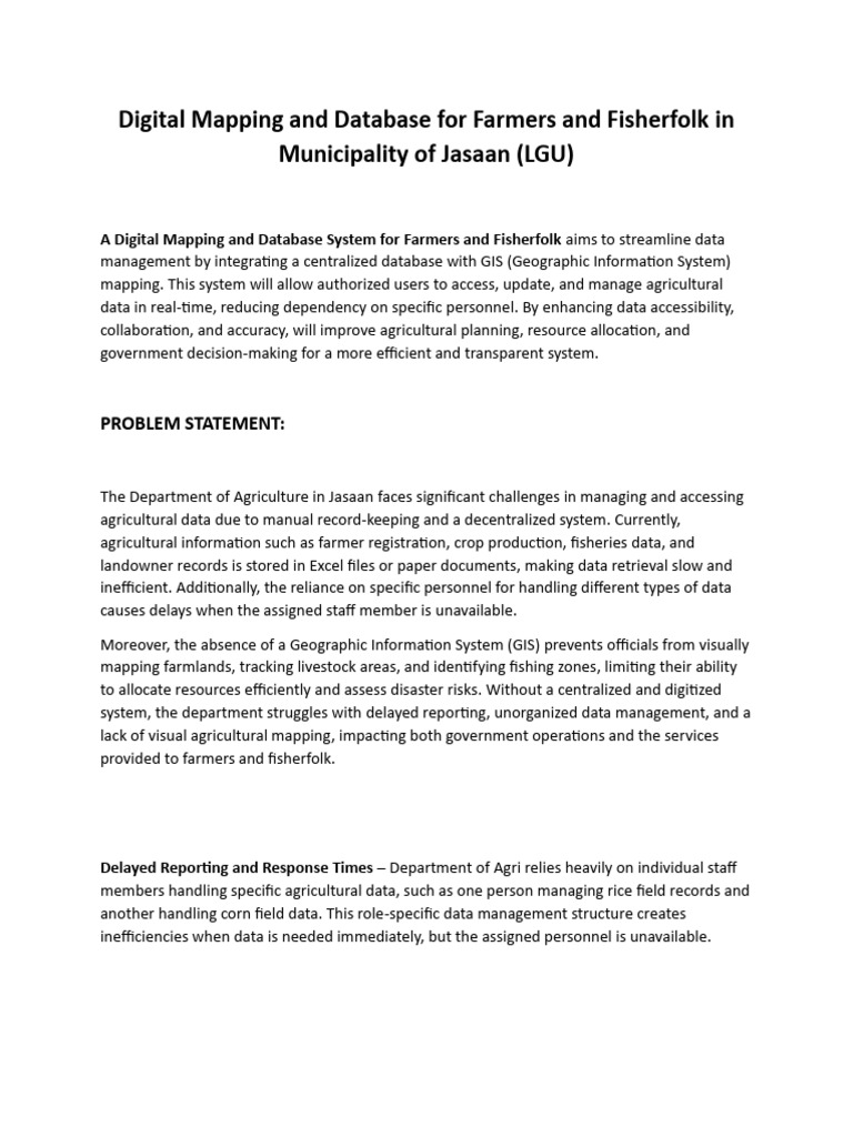 Digital Mapping for Jasaan Farmers | PDF | Agriculture | Geographic ...