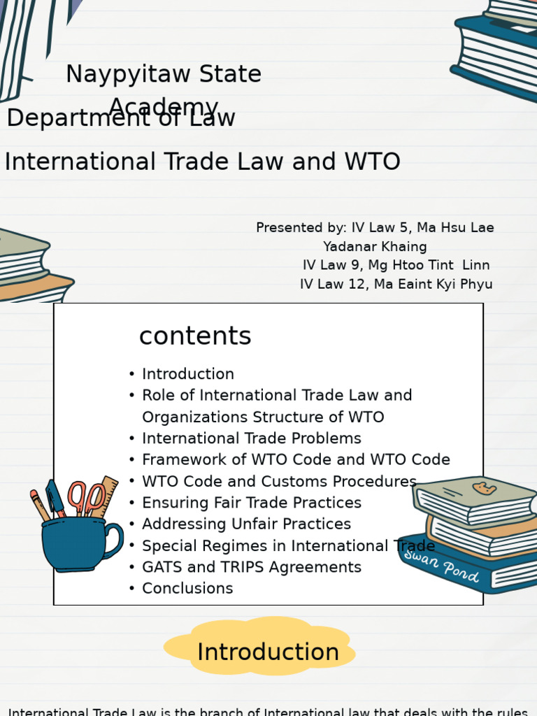 Overview of International Trade Law & WTO | PDF | World Trade ...