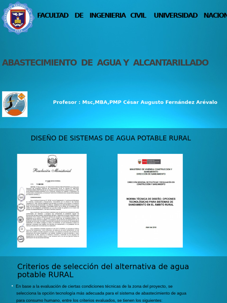 Abastecimiento de Agua y Alcantarillado Semana 3 | PDF | Red de ...
