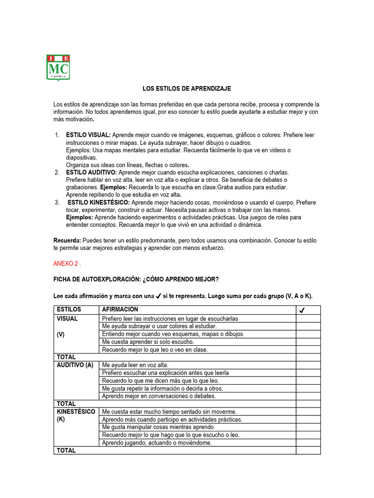Los Estilos de Aprendizaje 3 e | PDF | Aprendizaje | Cognición