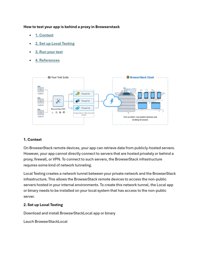 How To Test Your App Is Behind A Proxy in Browserstack | PDF