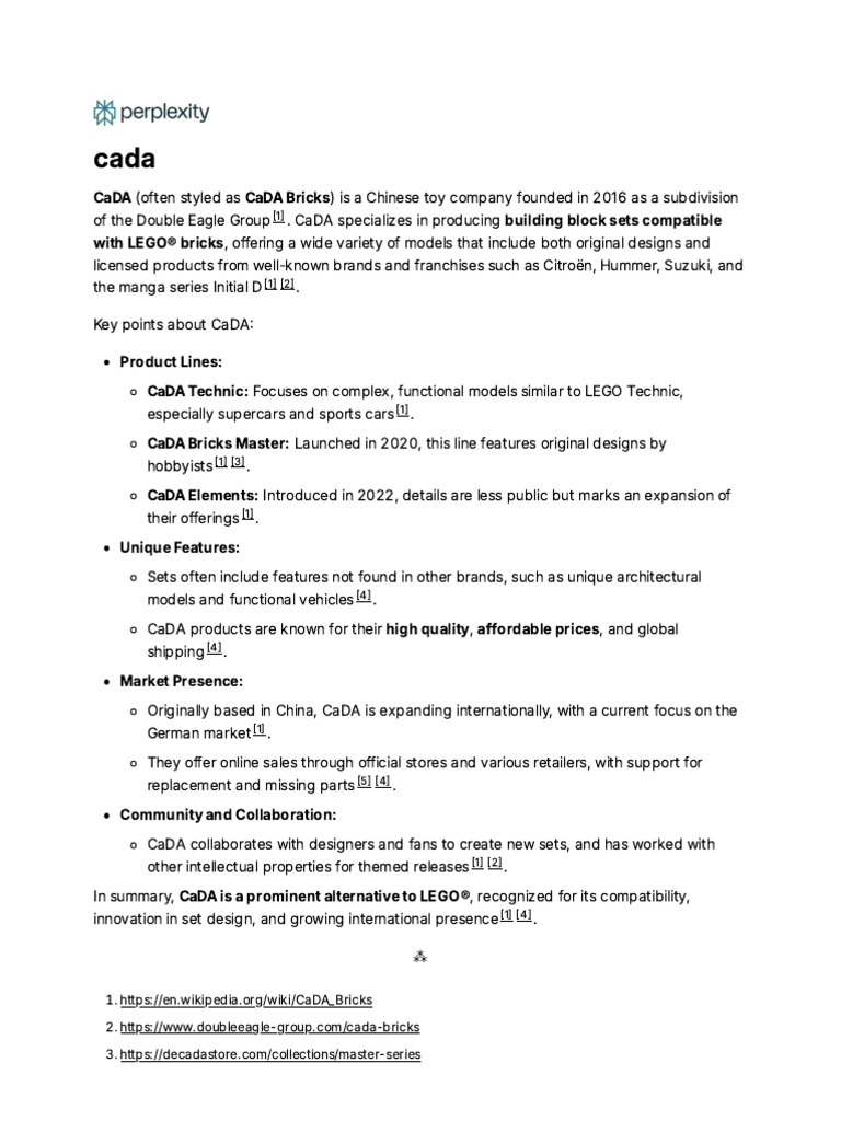 Overview of CaDA Bricks Company | PDF