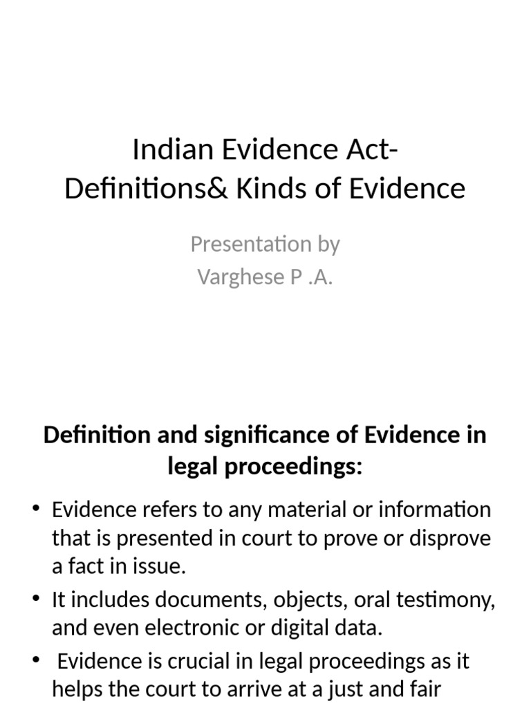 Definitions of Evidence in Law | PDF | Evidence | Evidence (Law)