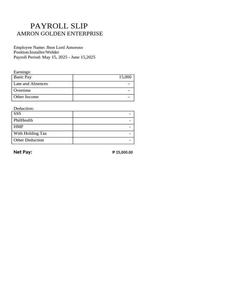 Payroll Slip | PDF