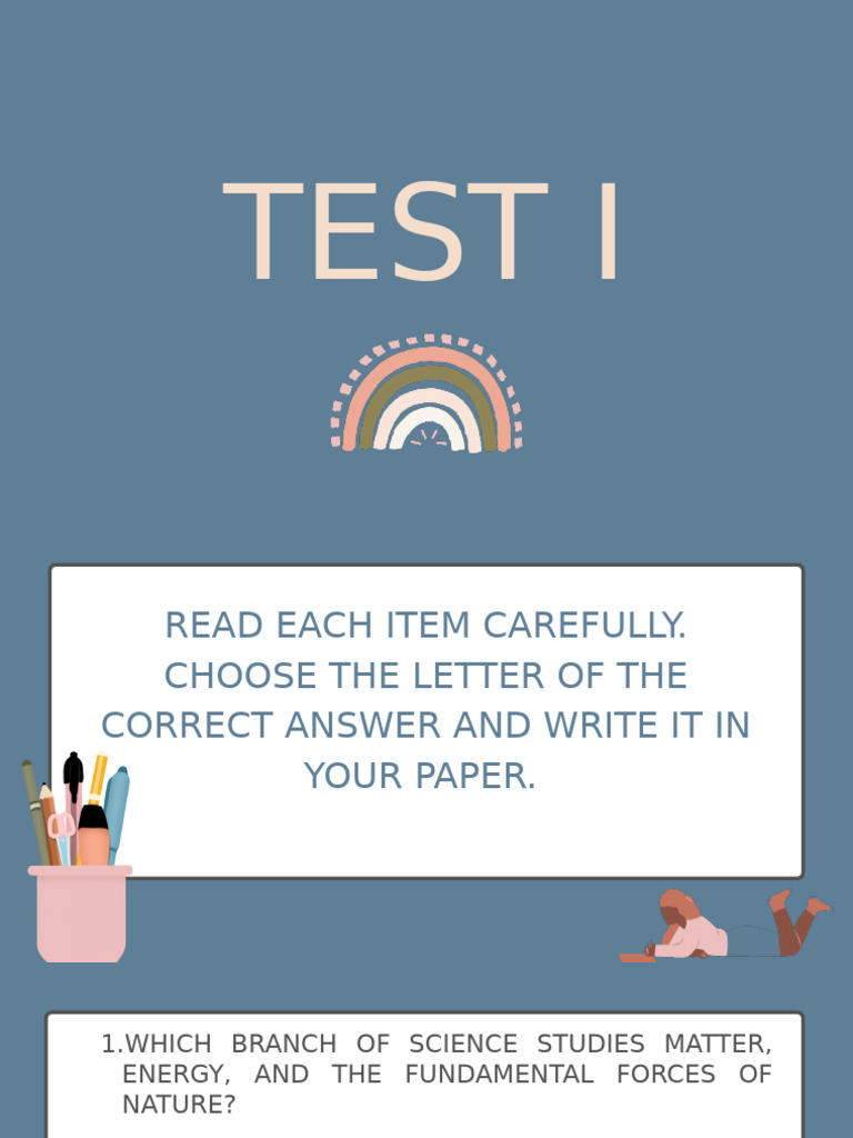 Read Each Item Carefully. Choose The Letter of The Correct Answer and ...