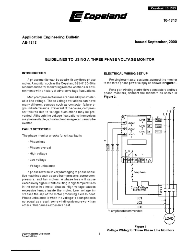 Three Phase Voltage Monitor - Ae1313 | PDF | Relay | Electrical Equipment