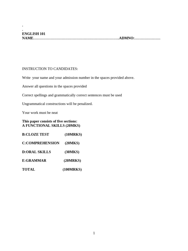 Free Cloze Test for English 101 | PDF | Sodium Bicarbonate