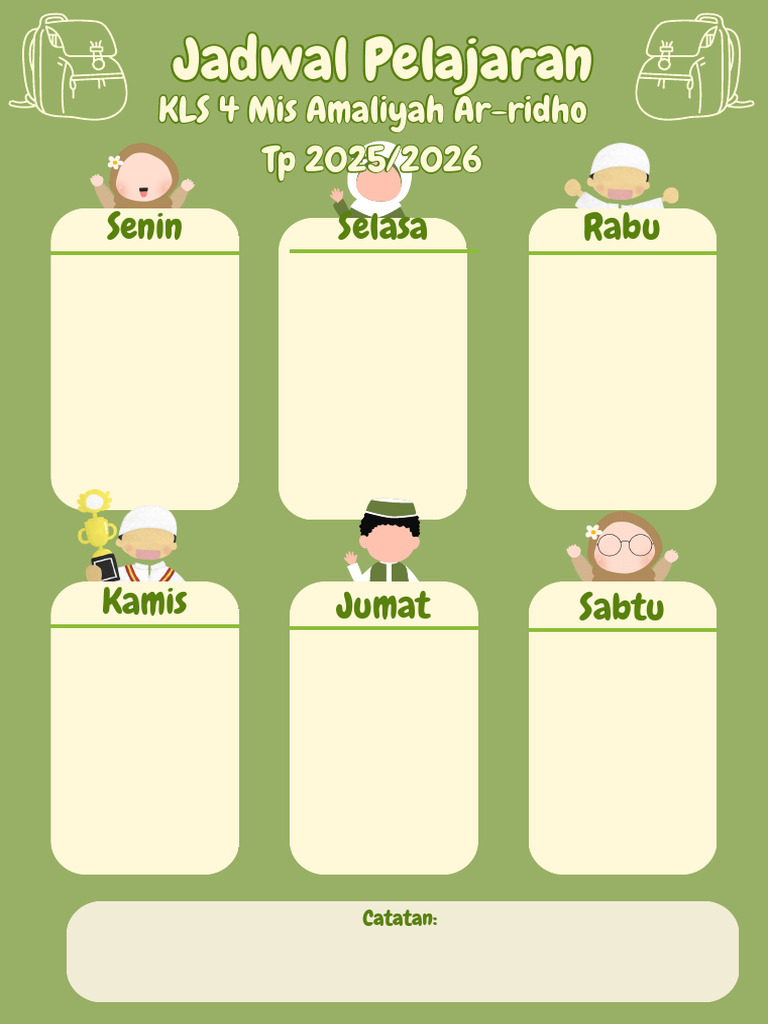 Roster Pelajaran Kelas 4 | PDF