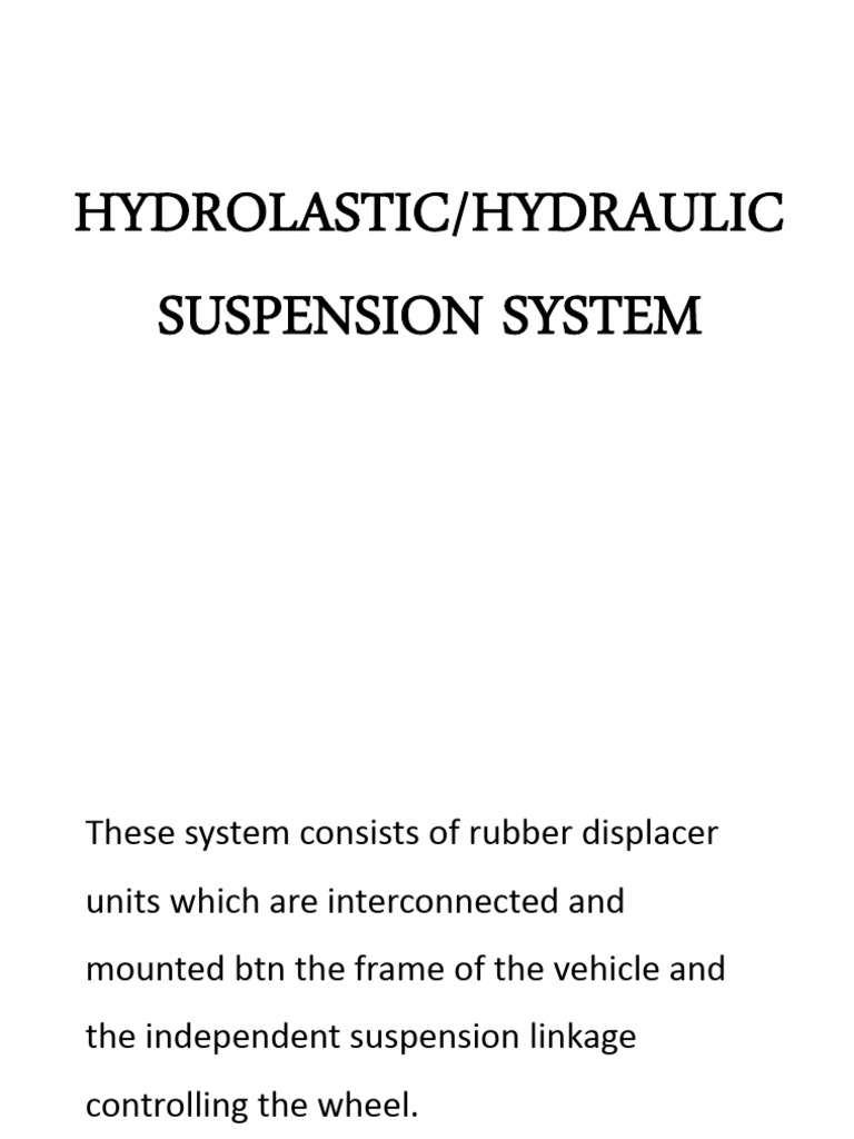 Hydrolastic Suspension System Overview | PDF | Automotive Technologies ...