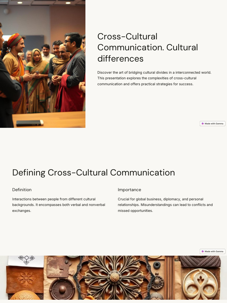 Cross Cultural Communication. Cultural Differences | PDF | Nonverbal ...