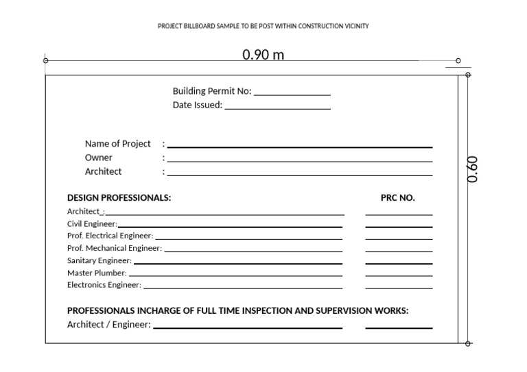 Bulding Permit (Billboard) | PDF