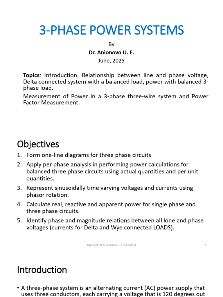 3-Phase Power System Overview | PDF | Power (Physics) | Electrical ...