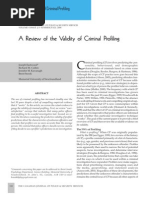 A Review of the Validity of Criminal Profiling