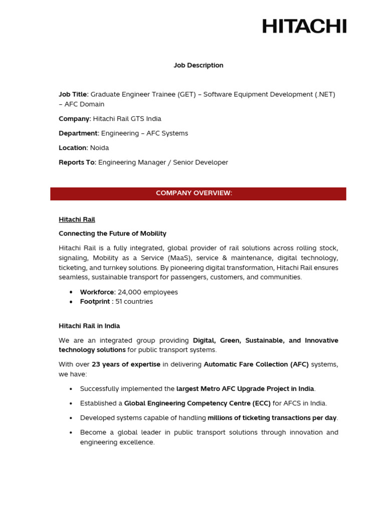 Graduate Engineer Trainee - .NET Software | PDF | Public Transport ...