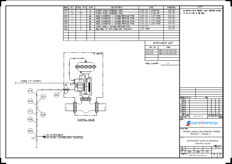 Control Valve Hook-Up Drawing | PDF