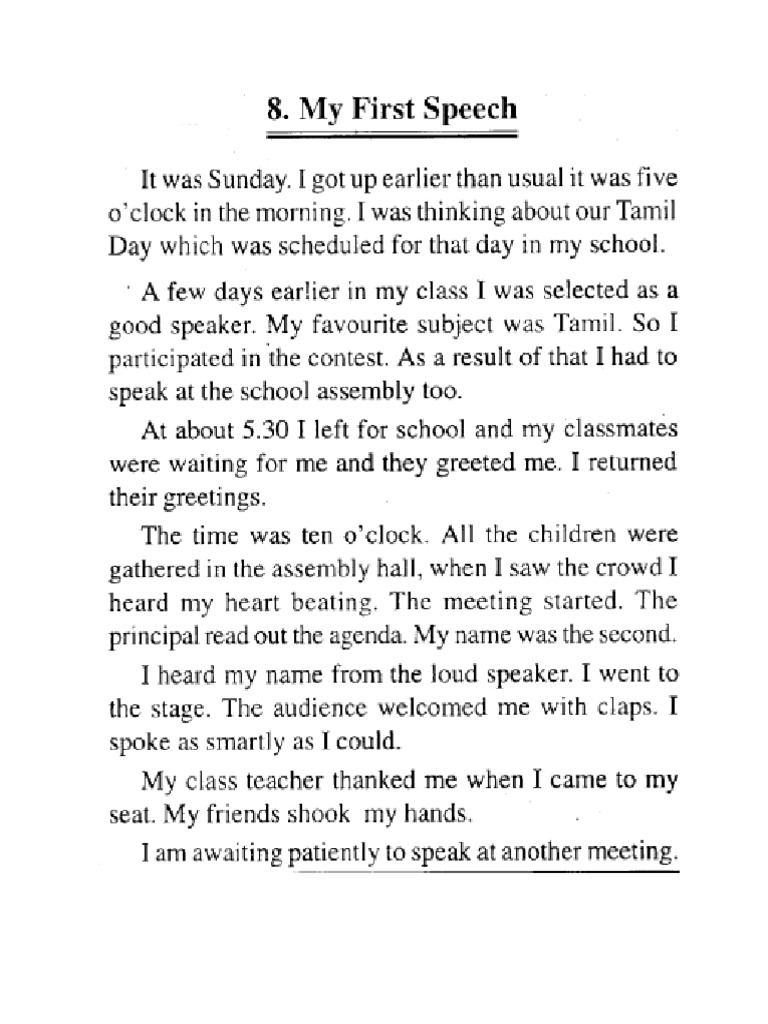 My Frist Speech | PDF