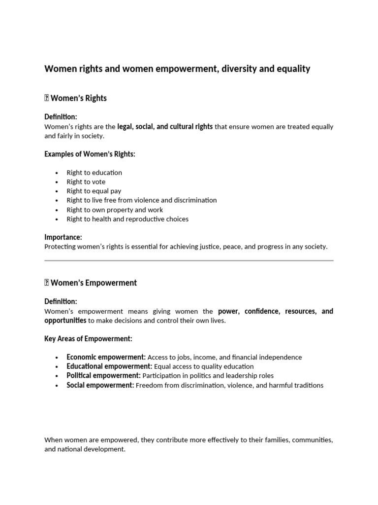 Women Rights and Women Empowerment | PDF | Gender Equality | Gender Studies